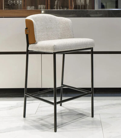 scaun de bar metal si textil