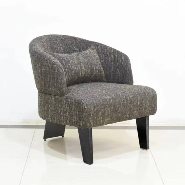 fotoliu tapitat gri minimalist